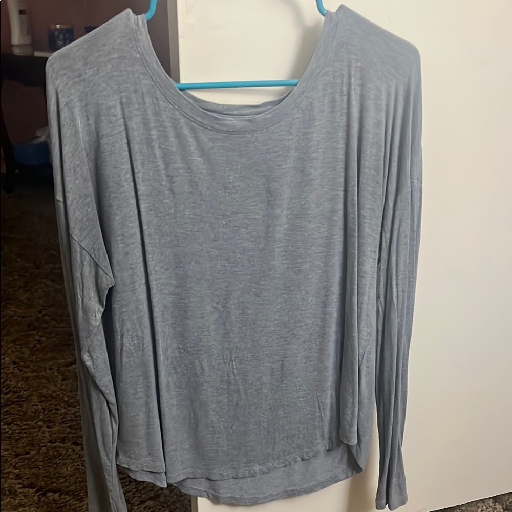 A New Day Gray Long Sleeve Relaxed Blouse